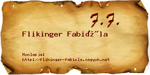 Flikinger Fabióla névjegykártya